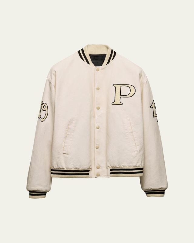 Mens Cotton Bomber Jacket with Patch Product Image