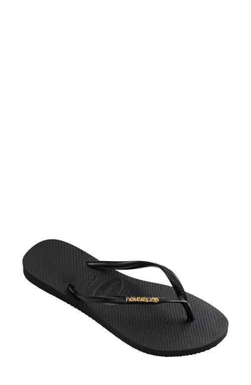 Havaianas Slim Logo Metallic Flip Flop Product Image