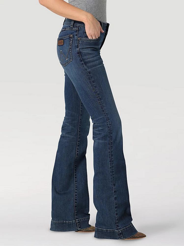 SALE Wrangler® Ladies' Mid Rise Mae Wide Leg Bailey Trouser Jeans Product Image