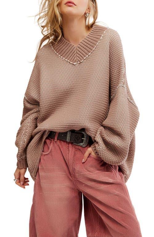 FREE PEOPLE Maisie Oversize Sweater In Stucco Combo Product Image