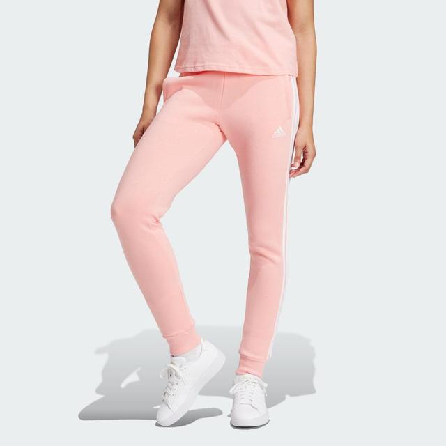 adidas Essentials 3-Stripes Fleece Pants Semi Pink Spark L Womens Product Image