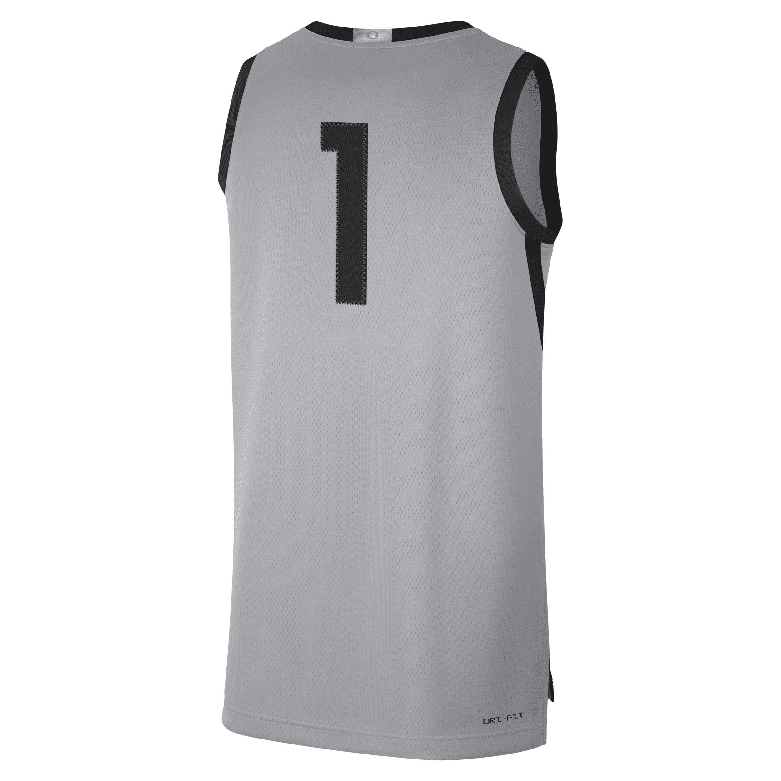 Mens Nike #1 Gray/Black Oregon Ducks Limited Basketball Jersey Grey Product Image