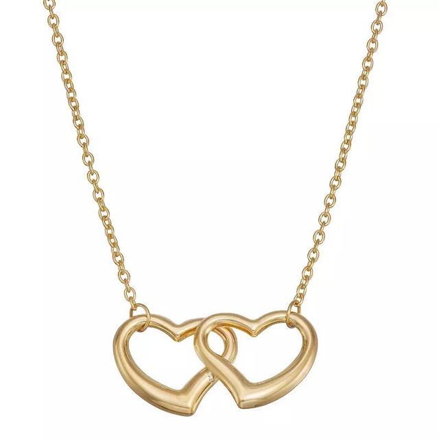 Au Naturale 14k Gold Double Heart Necklace, Womens Product Image