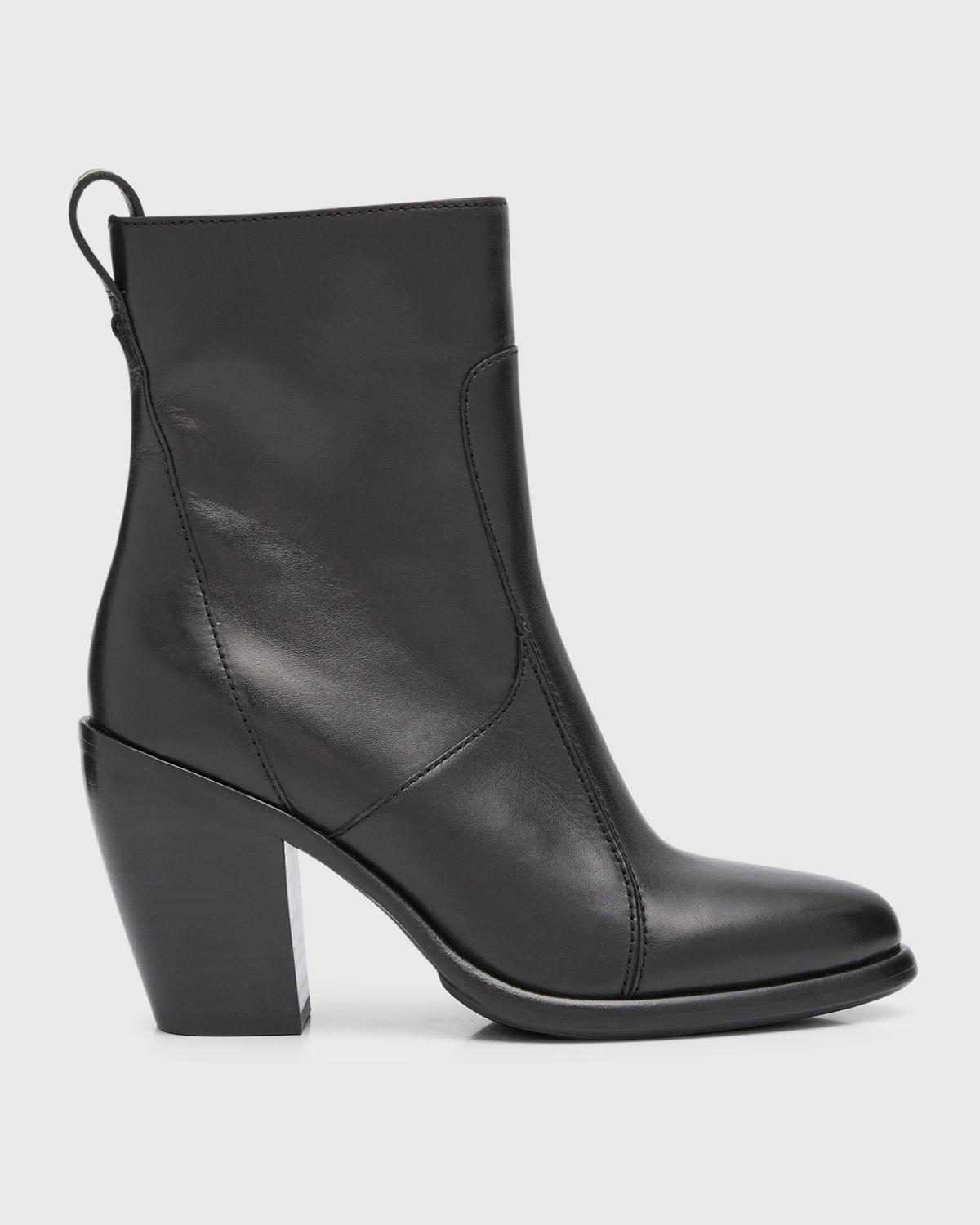 Mustang Leather Mid-Heel Ankle Boots Product Image