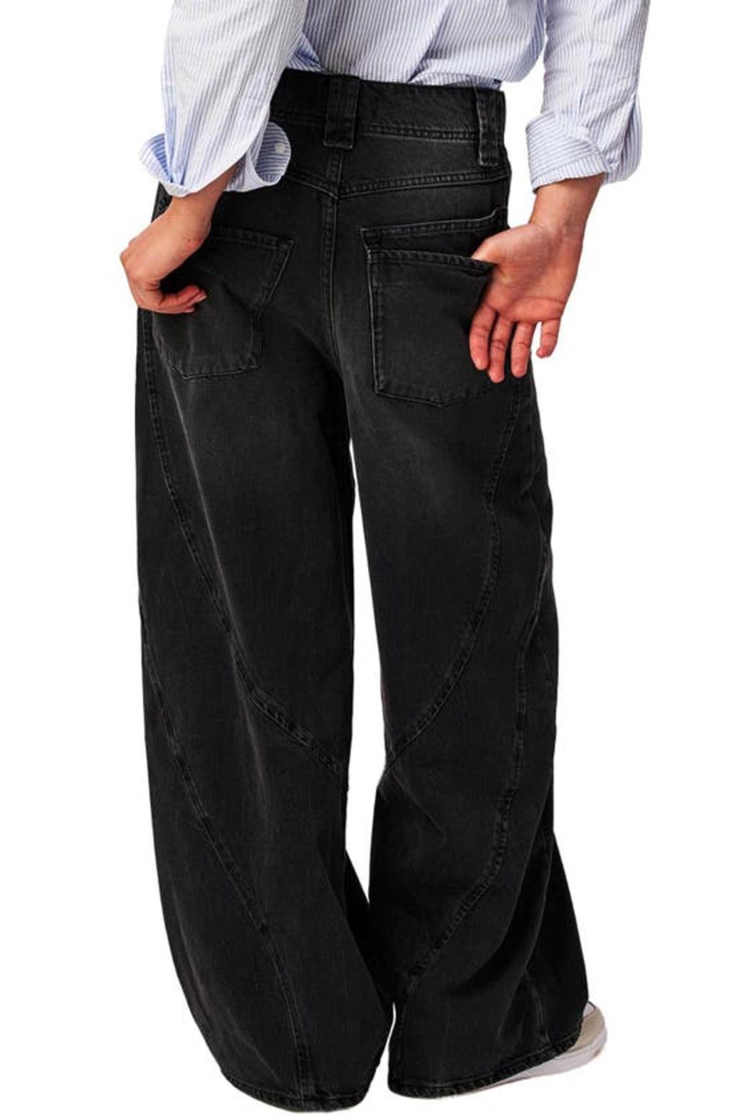 Chill Vibes Wide Leg Jeans In Lightening Black Product Image