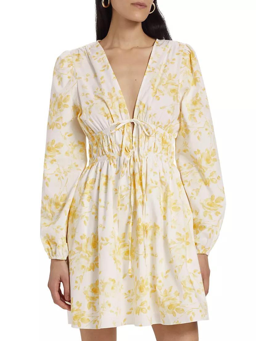 Angela Floral Long-Sleeve Minidress Product Image