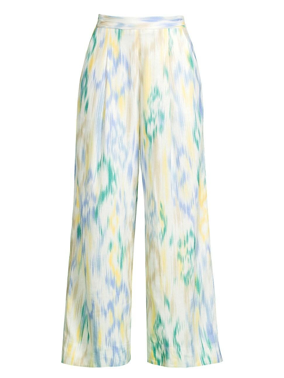 Womens Ikat-Inspired Crop Trousers Product Image