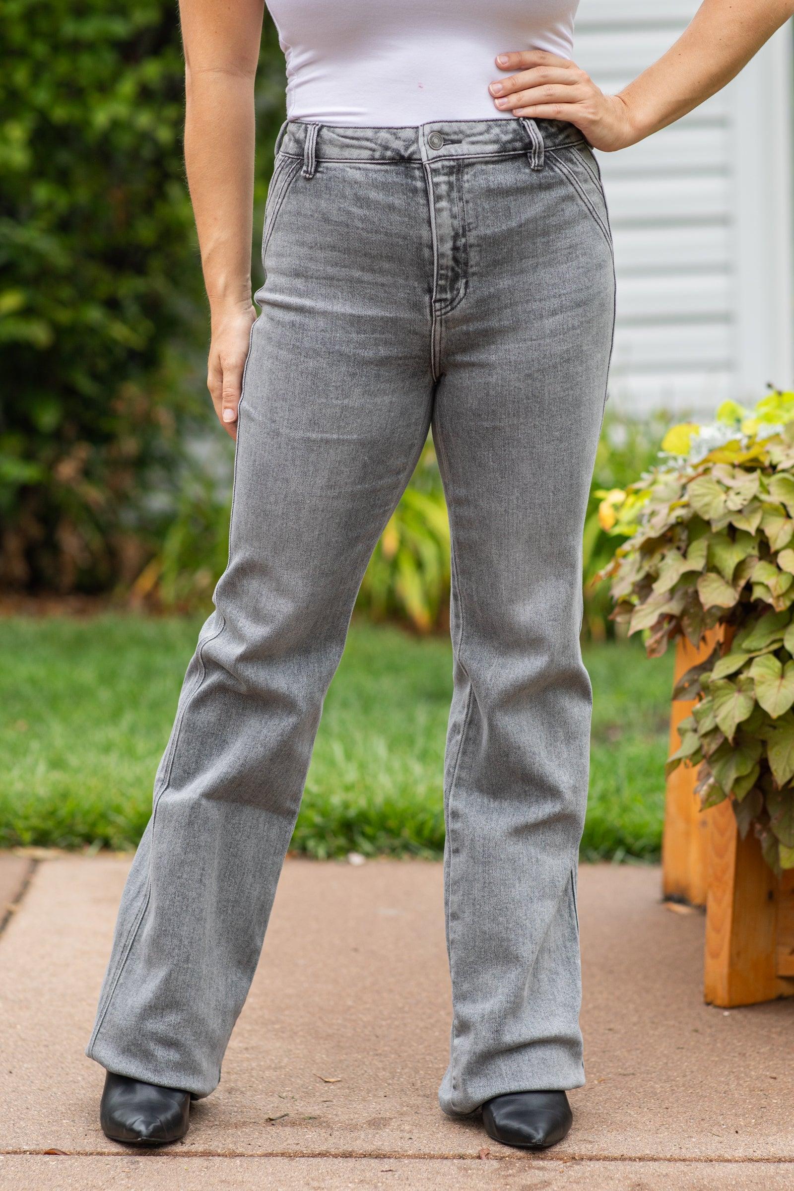 KanCan Grey High Rise Flare Jeans Product Image