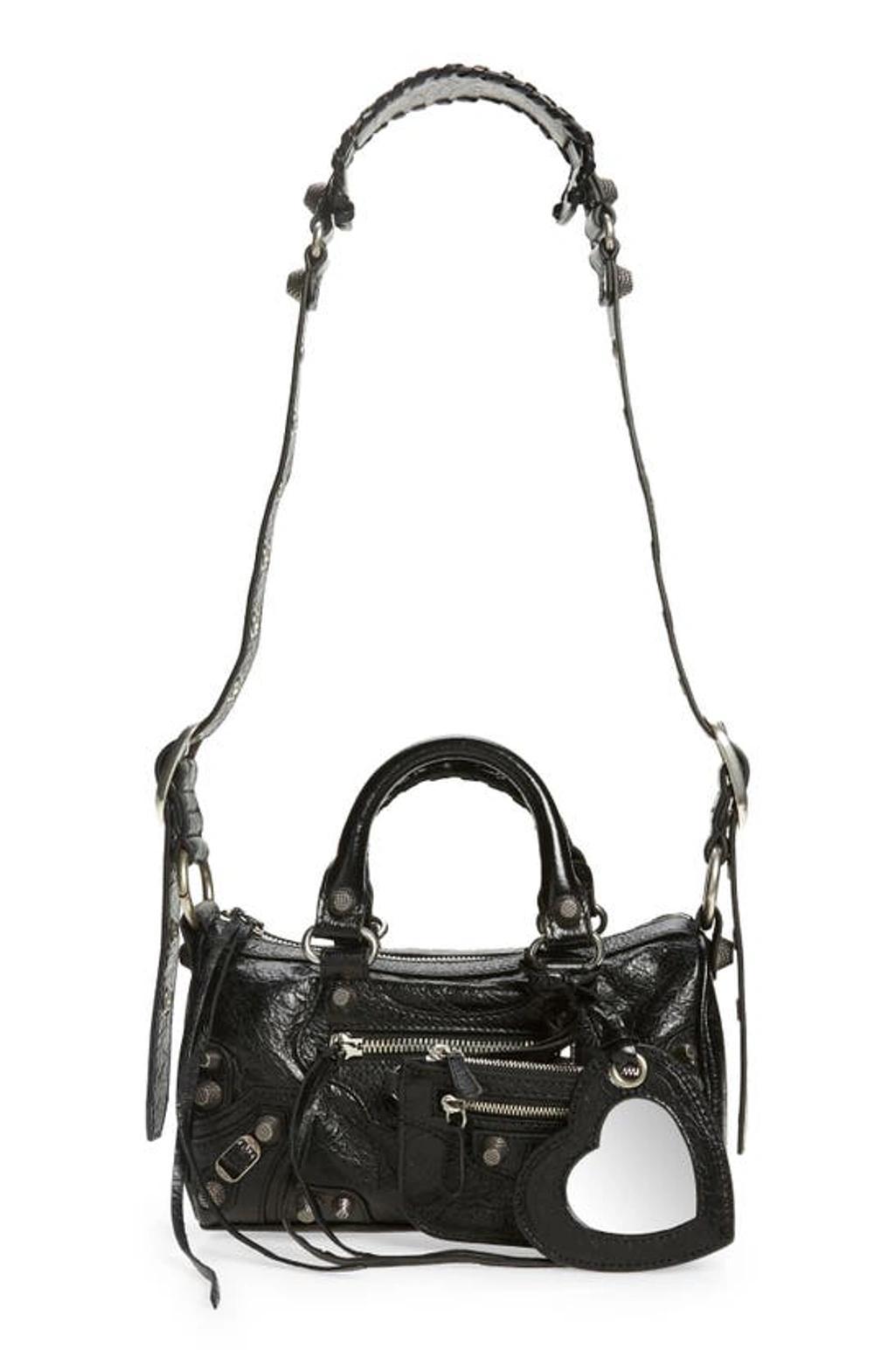 BALENCIAGA Le Cagole Mini Leather Shoulder Bag In 1000 Black Product Image