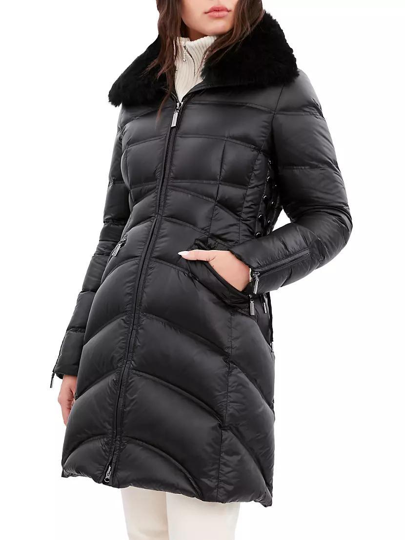 Cloe Shearling-Trim Puffer Jacket Product Image