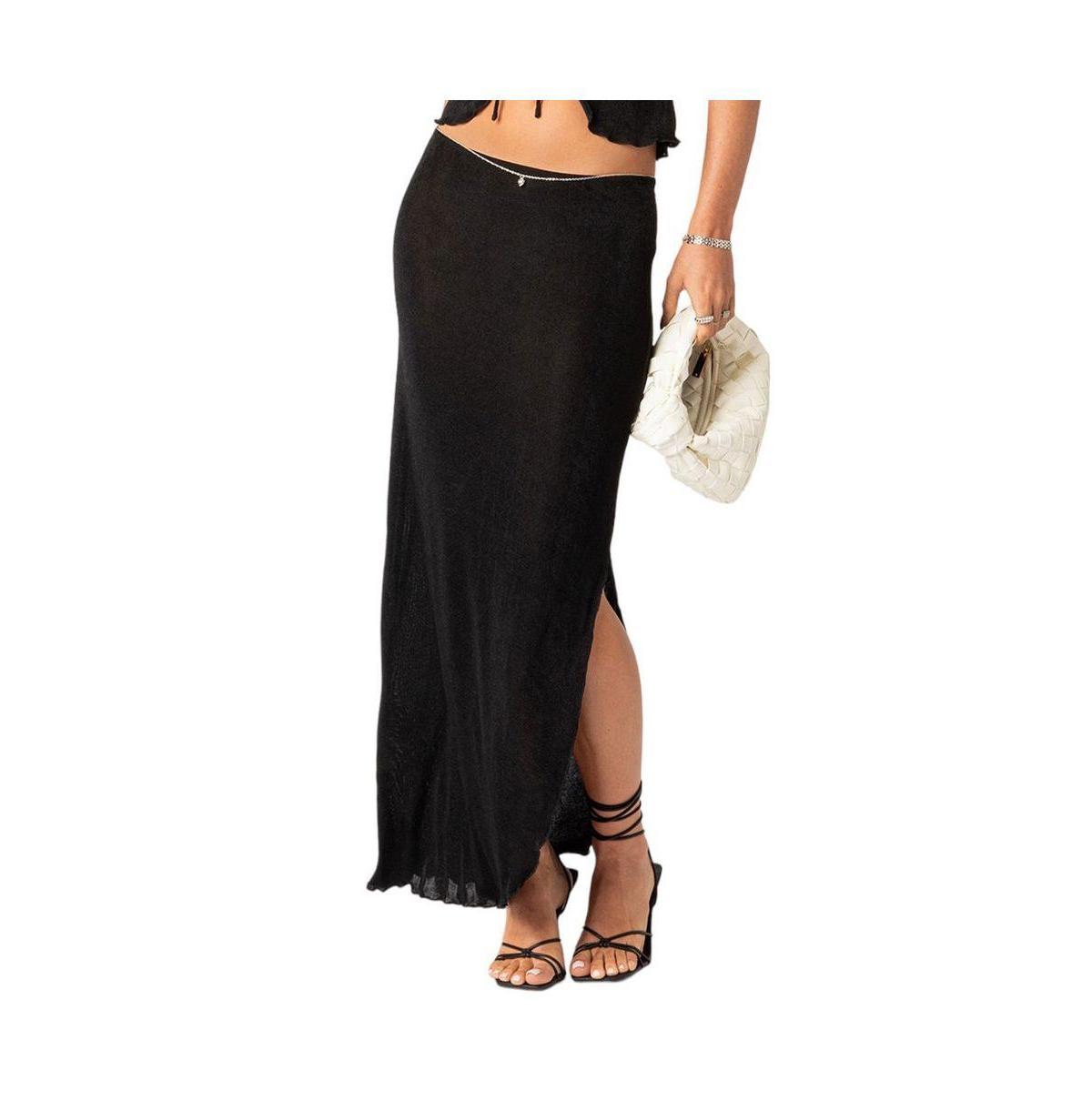 EDIKTED Milan Slit Hem Maxi Skirt Product Image