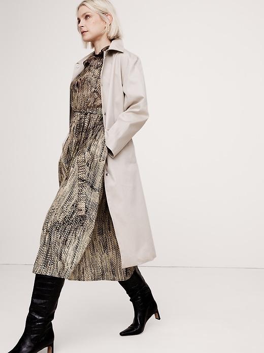 Oversized Snake-Print Midi Shirtdress Product Image