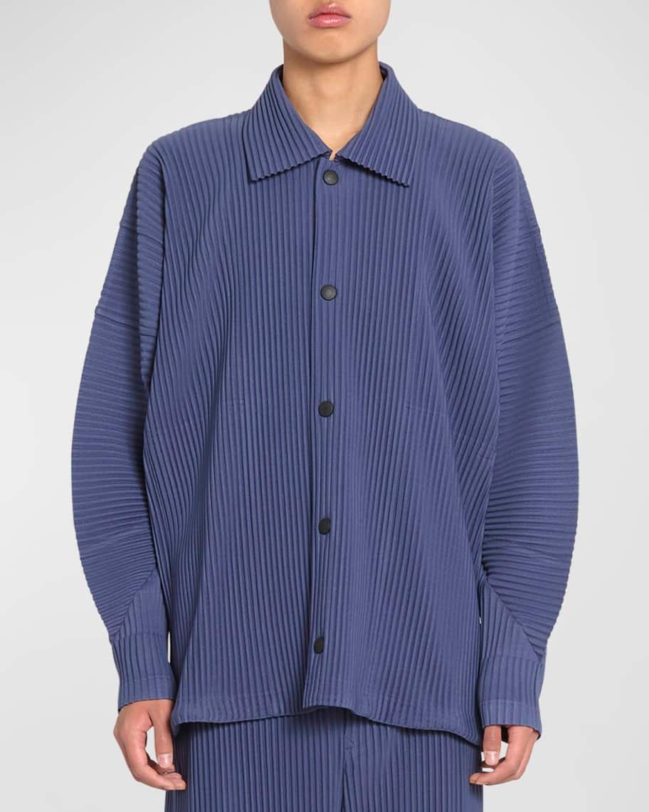 Men's Pleated Snap-Front Overshirt Product Image