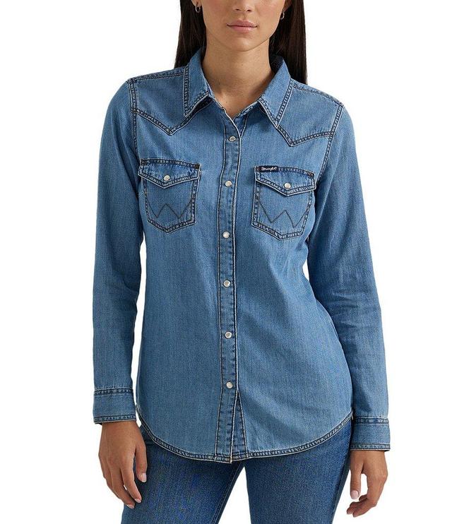 Wrangler® Long Sleeve Snap Front Western Shirt Product Image