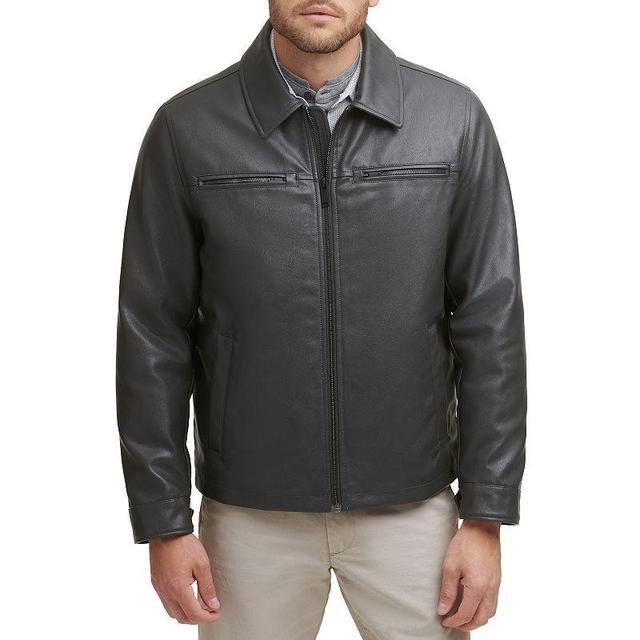 Mens Dockers Faux Leather Jacket Grey Product Image