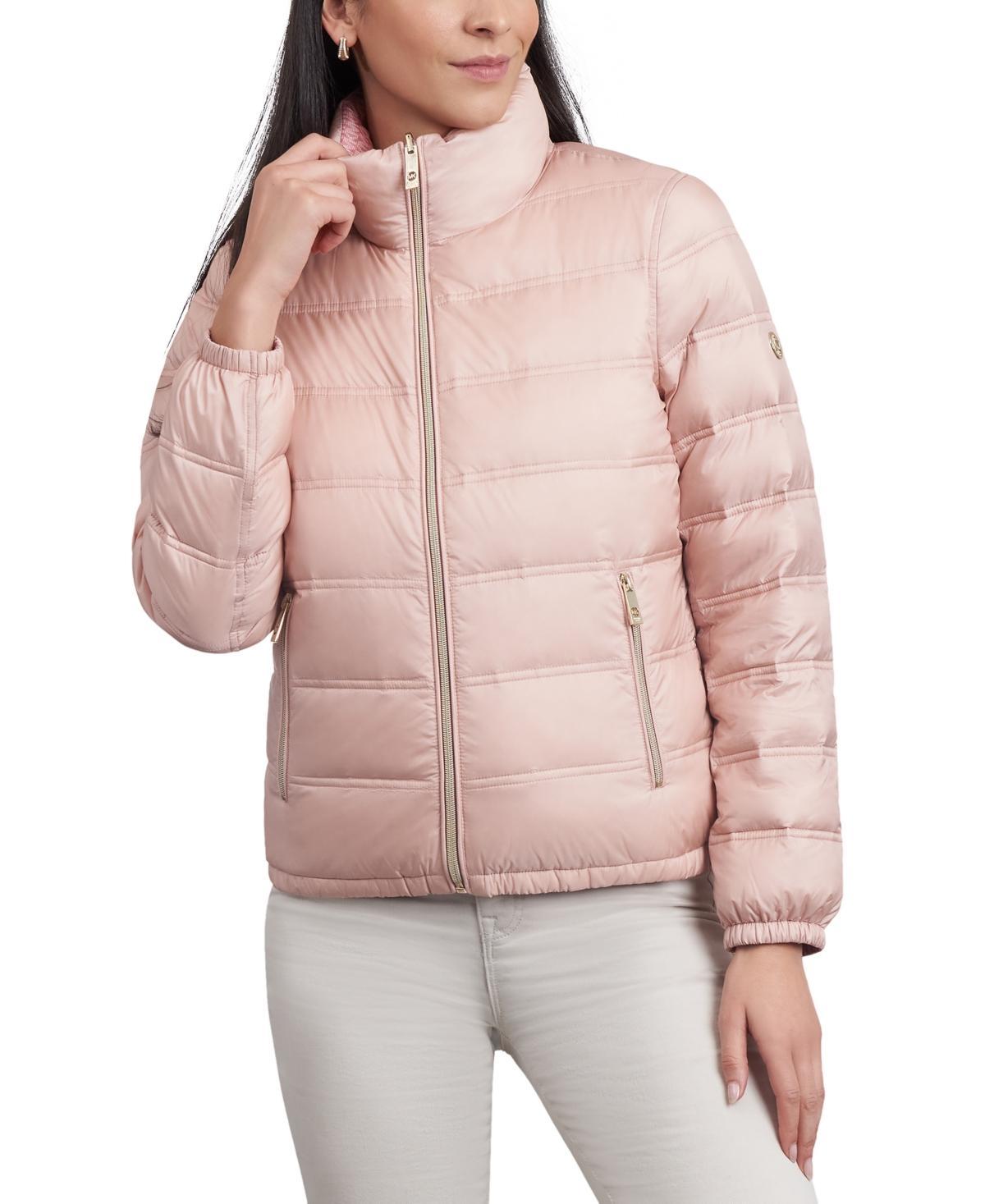 Michael Michael Kors Womens Reversible Shine Down Puffer Coat, Created for Macys - Rosewater Product Image