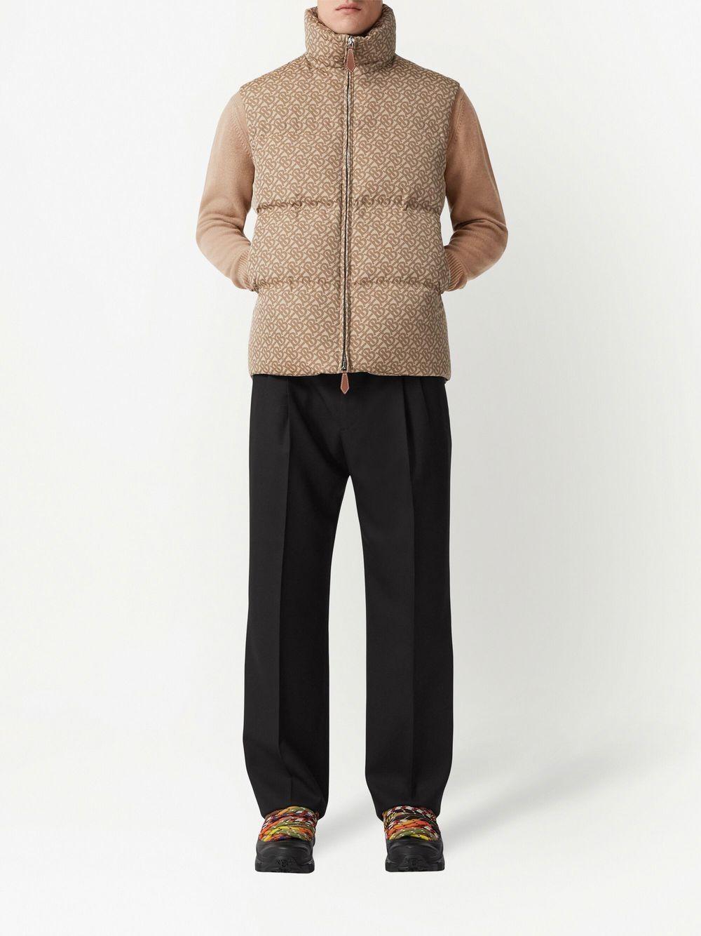 BURBERRY Monogram-print Puffer Gilet In Neutrals Product Image