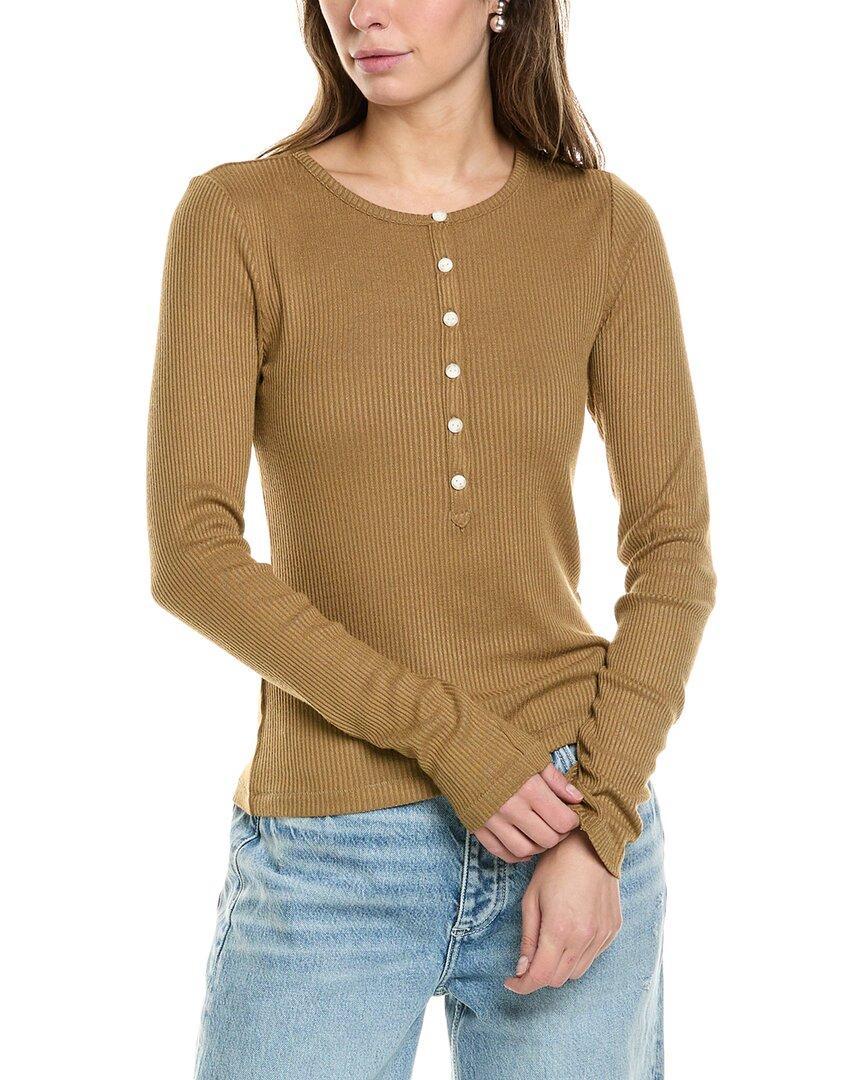 RAG & BONE The Knit-rib Henley Top In Khaki product image