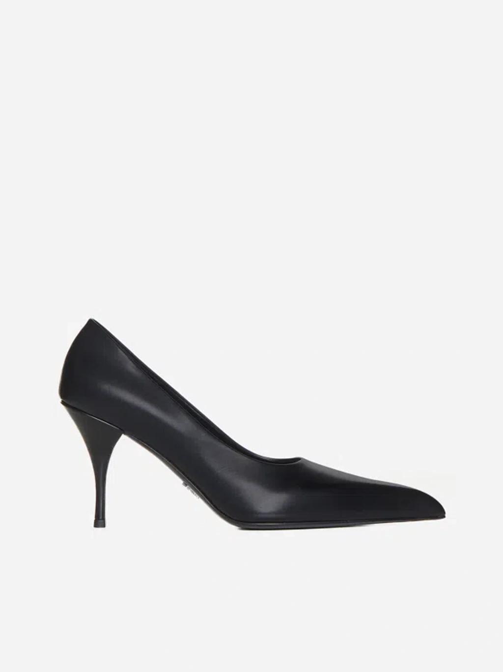 Calfskin Leather Stiletto Pumps In Black product image