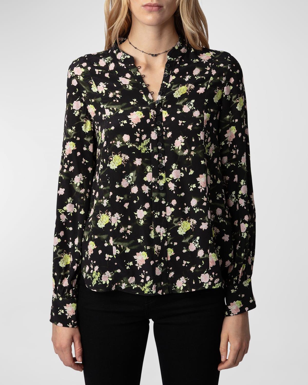 Twina Soft Crinkle Roses Blouse Product Image