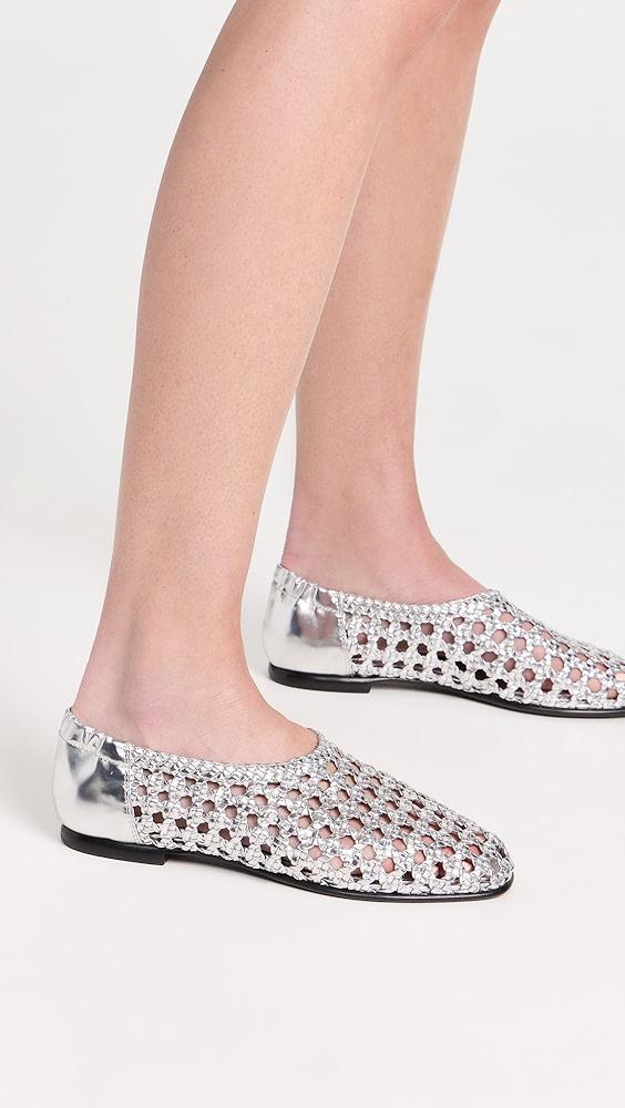 SIMKHAI Eden Woven Metallic Leather Ballet Flats | Shopbop Product Image