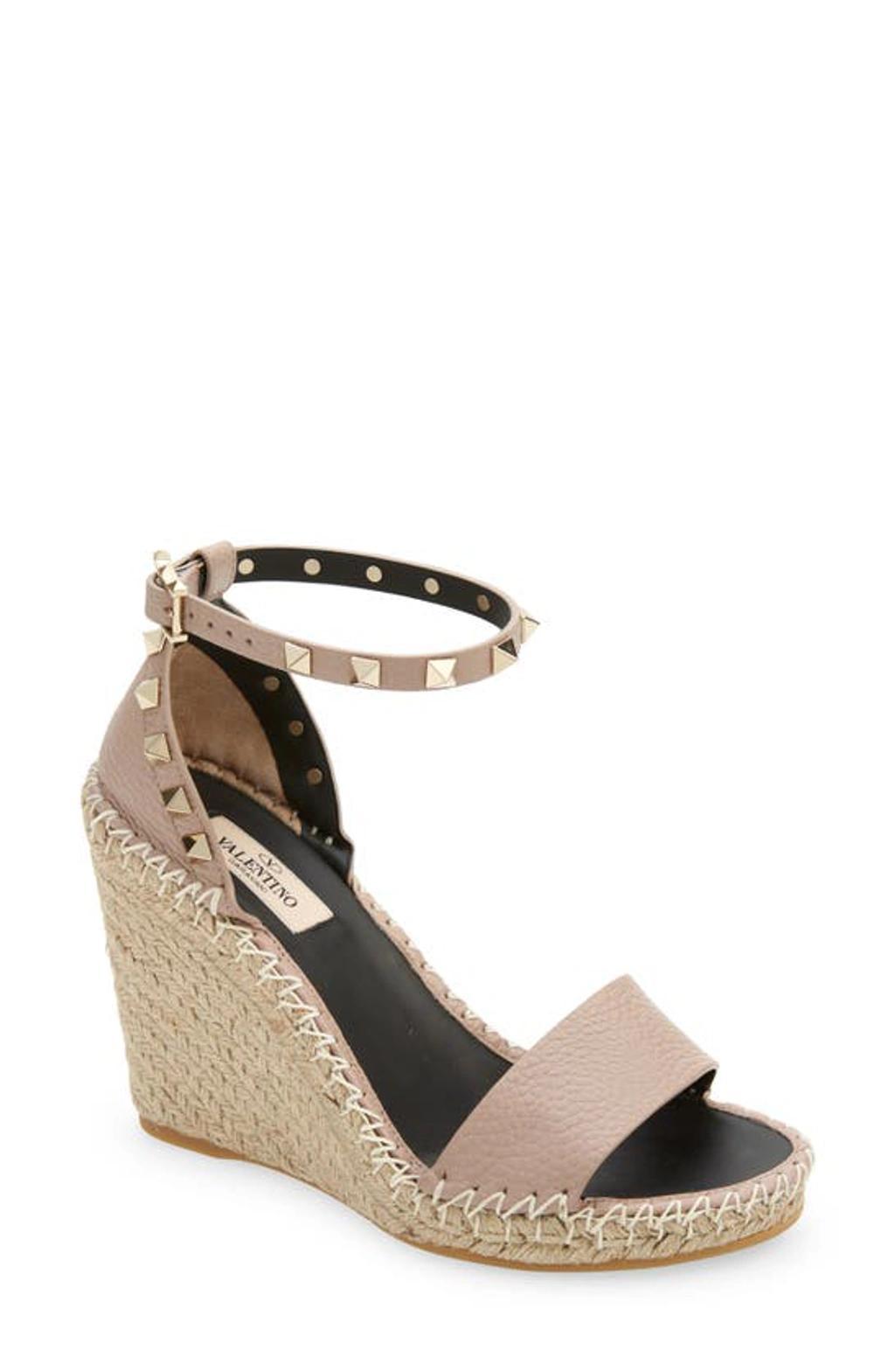 Rockstud Espadrille Wedge In Black Product Image