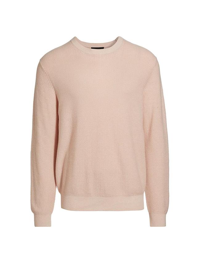 Mens Geo-jacquard Wool-Blend Crew Neck Sweater, Pink Haze/classic Cream, Size XL Vince Product Image