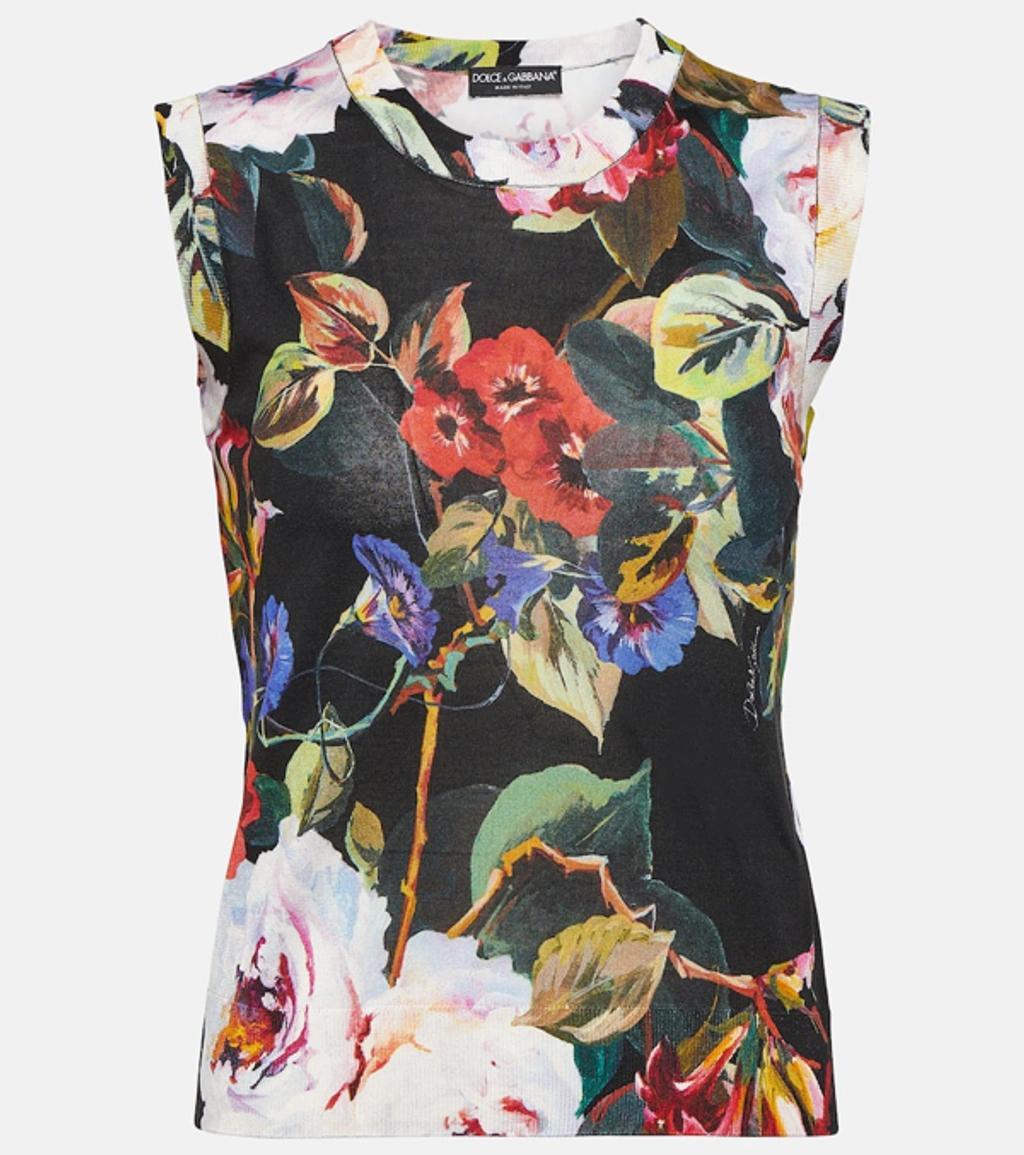 Floral-print Silk Tank Top Product Image