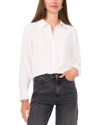 Vince Camuto Womens Shine-Stripe Button-Front Top product image