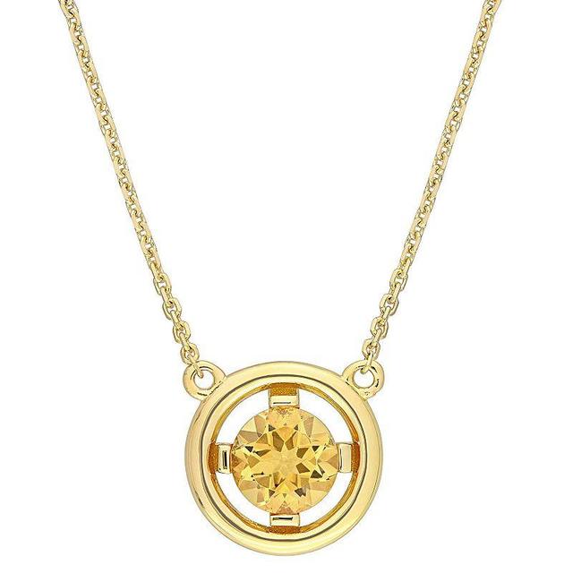 Stella Grace 14k Gold Citrine Floating Solitaire Necklace, Womens Product Image