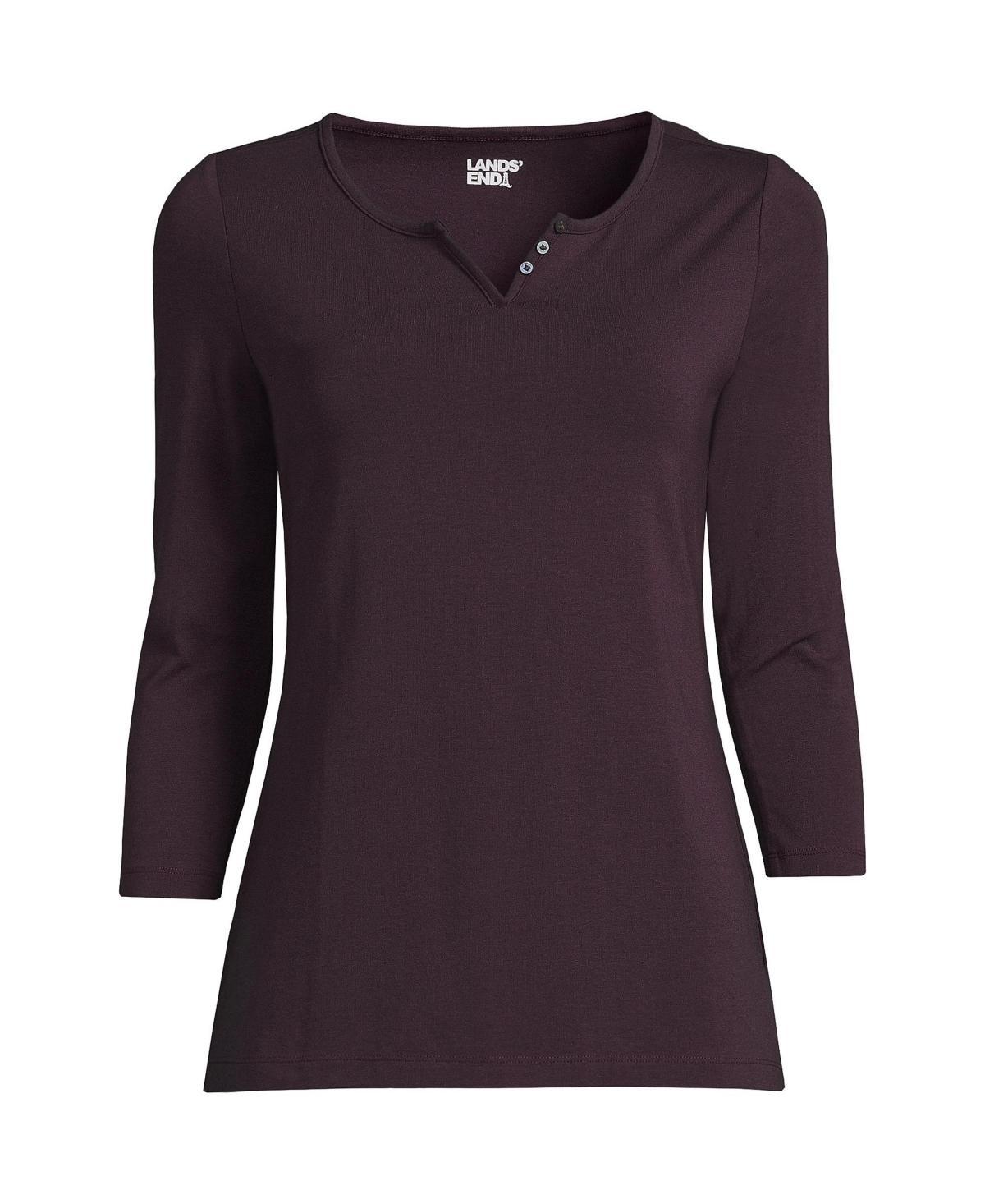 Womens Lands End Lightweight Jersey Henley Top Product Image