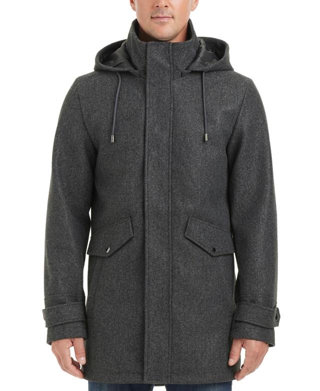 Vince Camuto Mens Hooded Zip and Snap-Front Coat Product Image