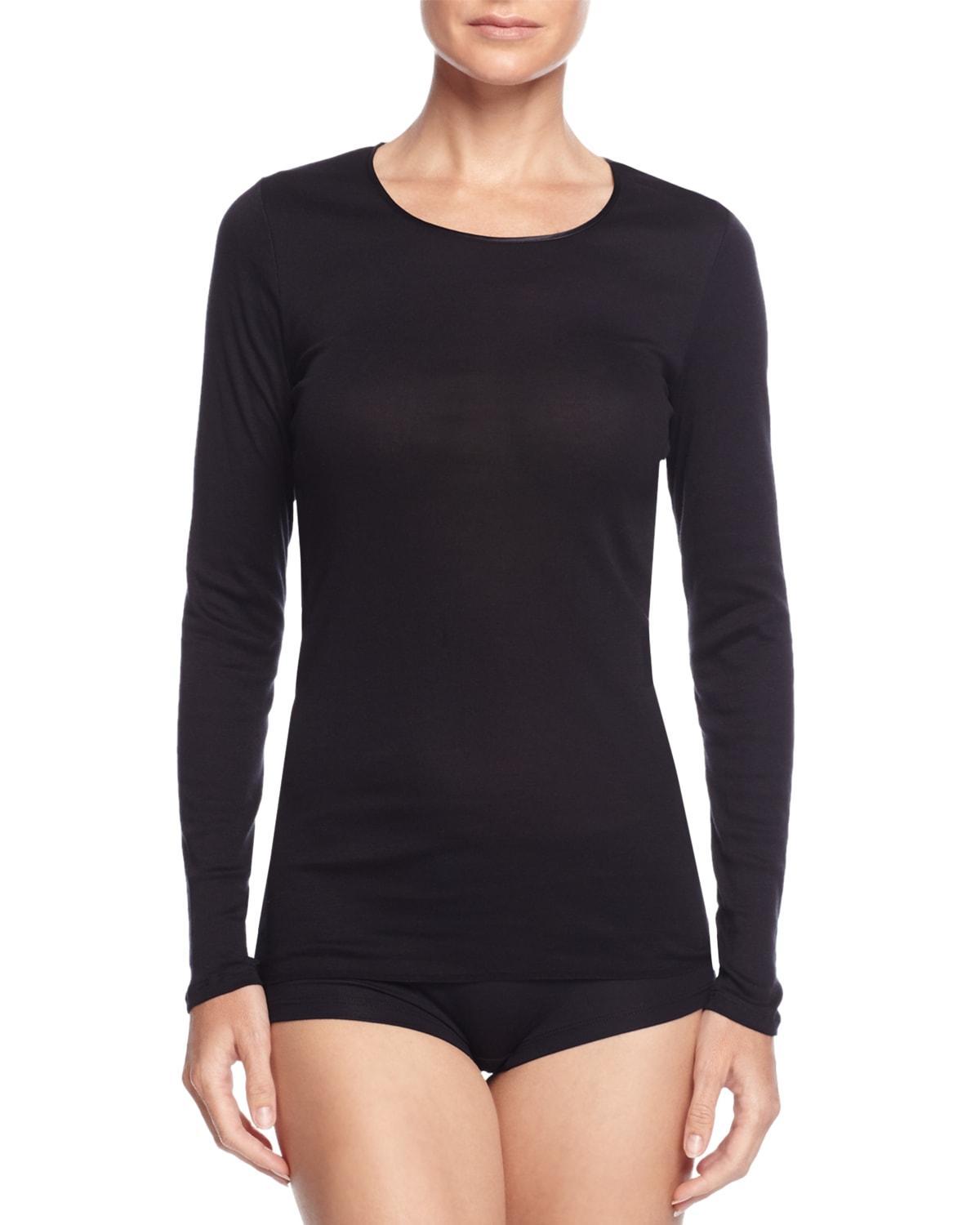 Womens Cotton Seamless Long-Sleeve Top Product Image