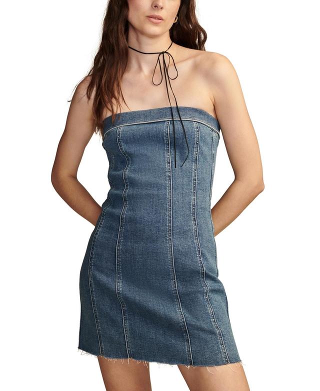 Lucky Brand Womens Strapless Denim Bodycon Mini Dress Product Image