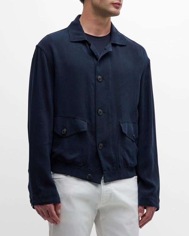 Mens Cupro Jacket with Flap Pockets Product Image