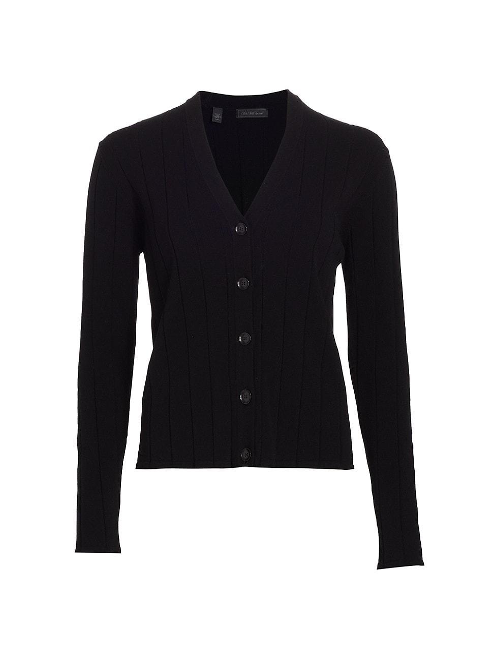 Womens Rib-Knit V-Neck Cardigan Product Image