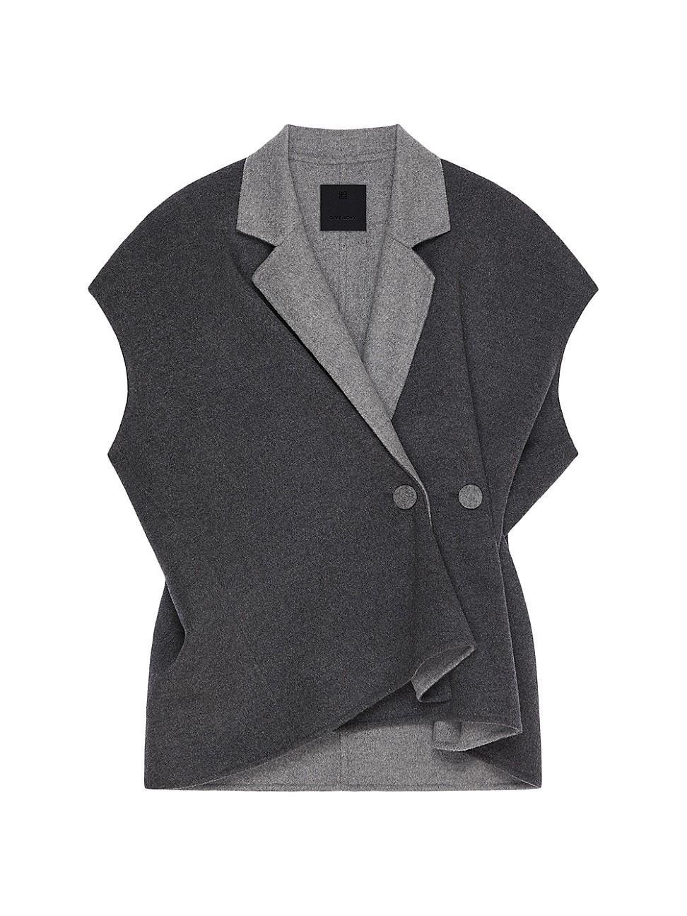 Womens Sleeveless Jacket in Double Face Wool and Cashmere Product Image