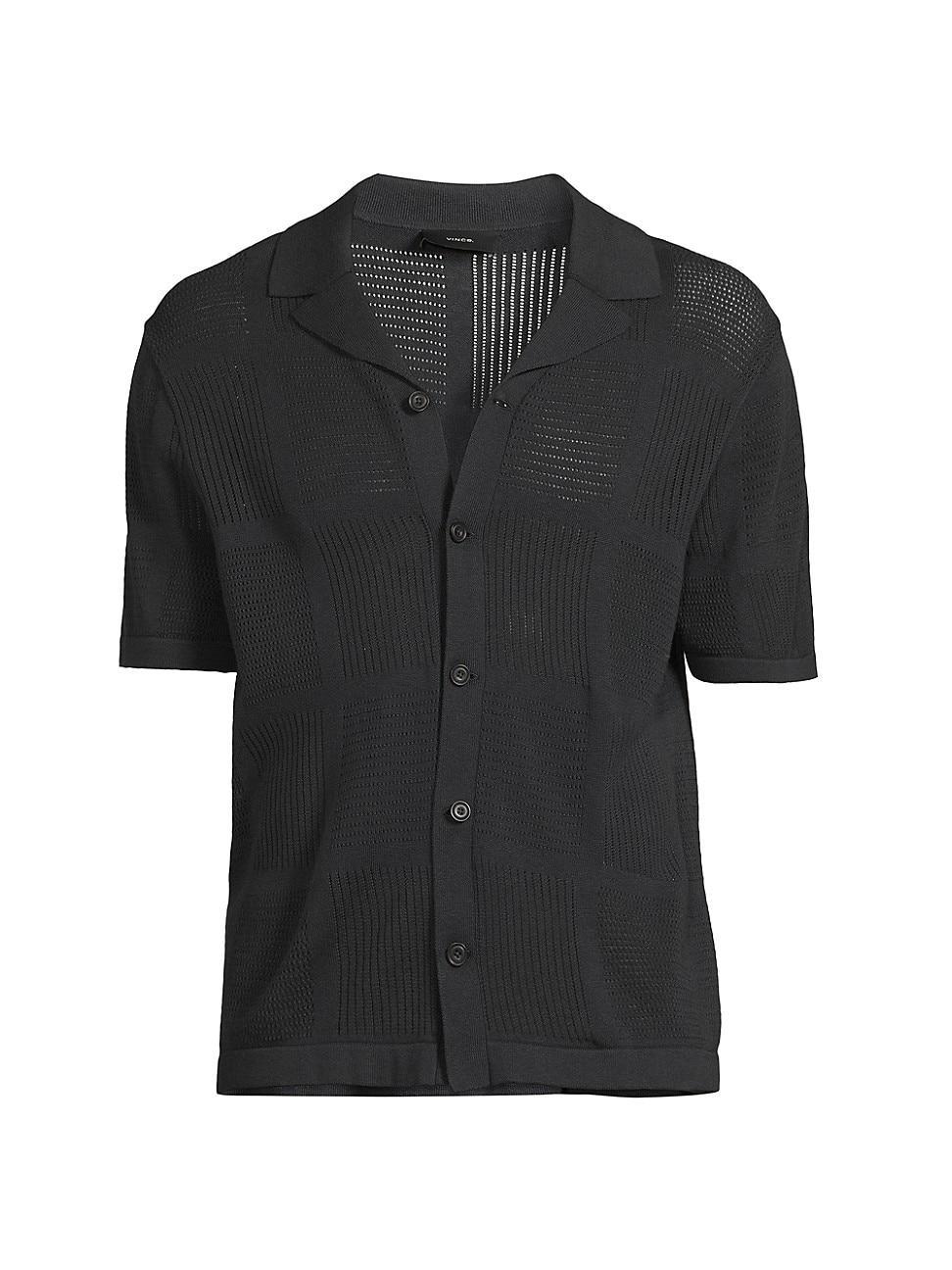 Mens Cotton Pointelle-Knit Camp Shirt Product Image