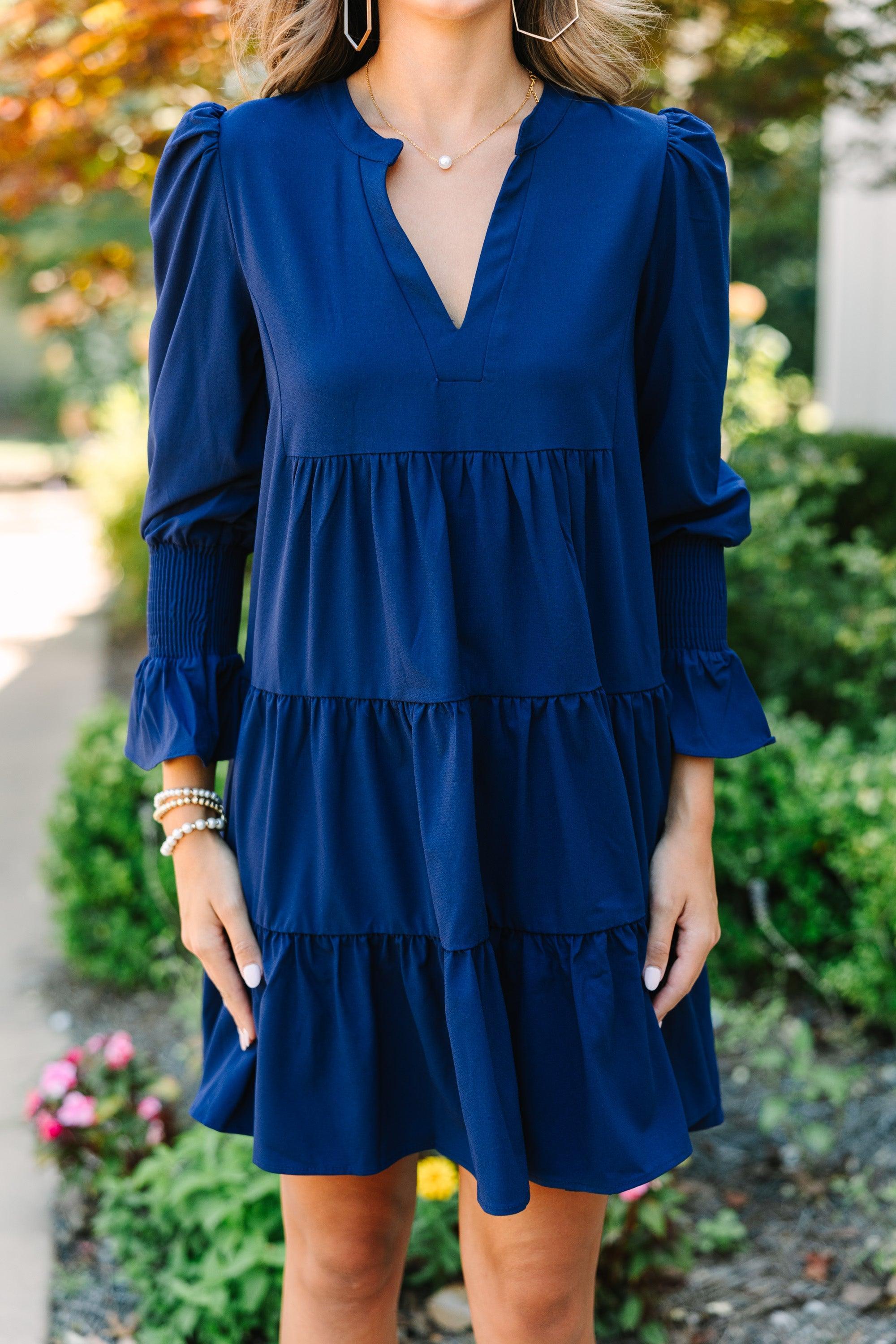 In Your Happy Place Navy Blue Dress Female Product Image