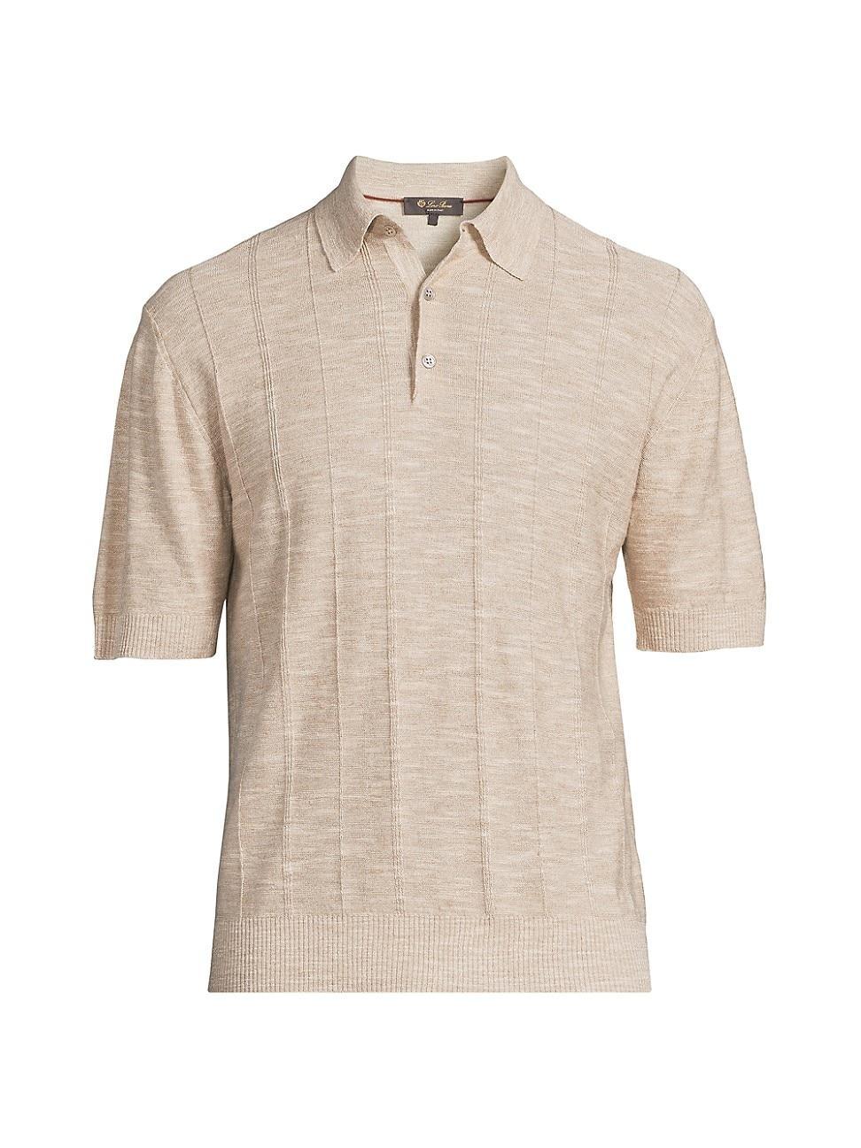 Mens Linen & Silk-Blend Polo Shirt Product Image