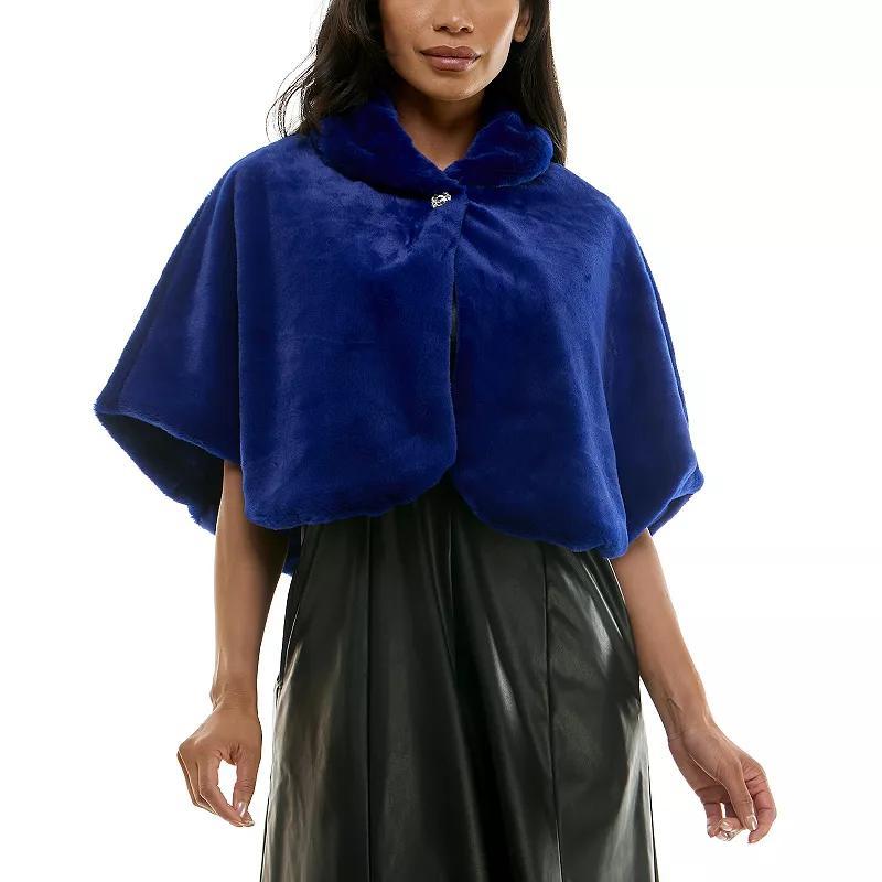 Womens Nina Leonard Faux-Fur Capelet Product Image