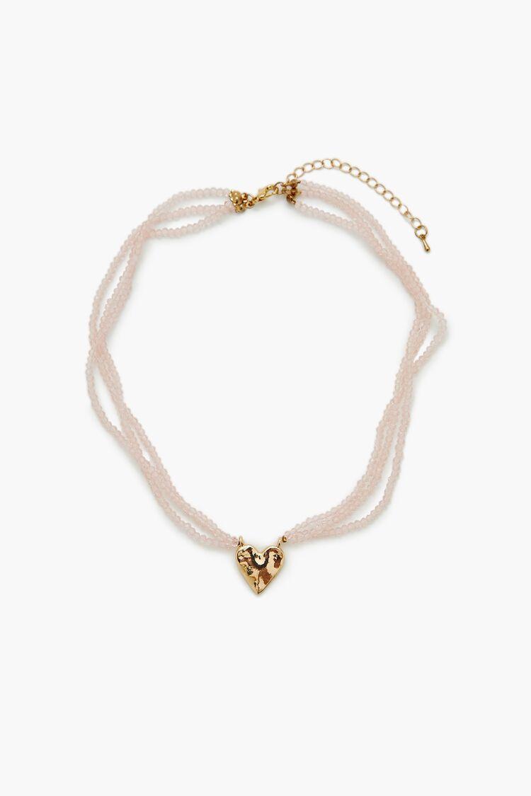 Beaded Layered Heart Necklace | Forever 21 Product Image