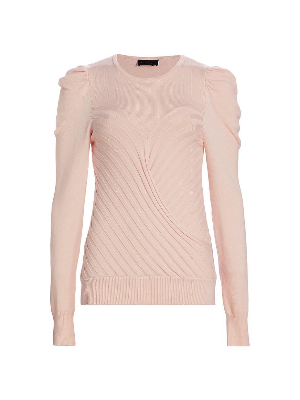 Womens Puff-Sleeve Sweater Product Image