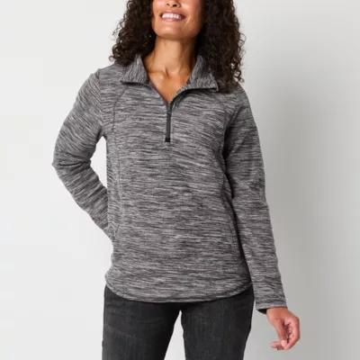 St. John's Bay Tall Polar Fleece Womens Mock Neck Long Sleeve Quarter-Zip Pullover Product Image