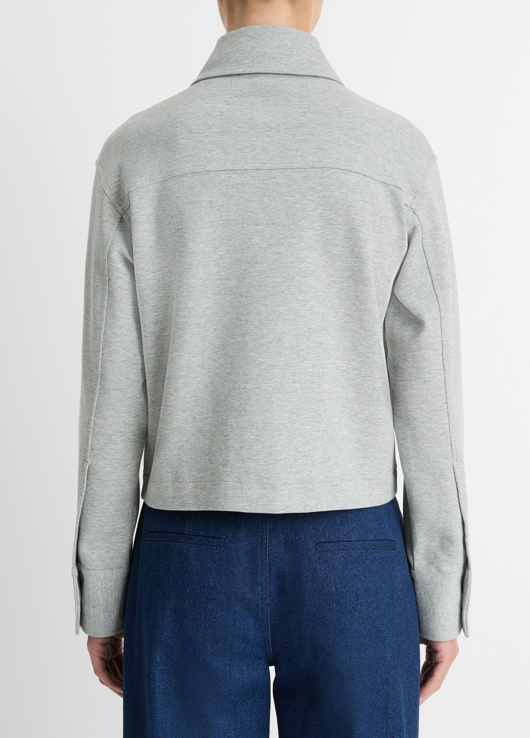 Double-Knit Cotton-Blend Cropped Jacket Product Image