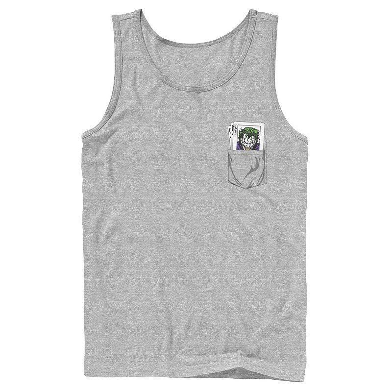 Mens DC Comics The Joker Cards Pocket Graphic Tank Med Grey Product Image