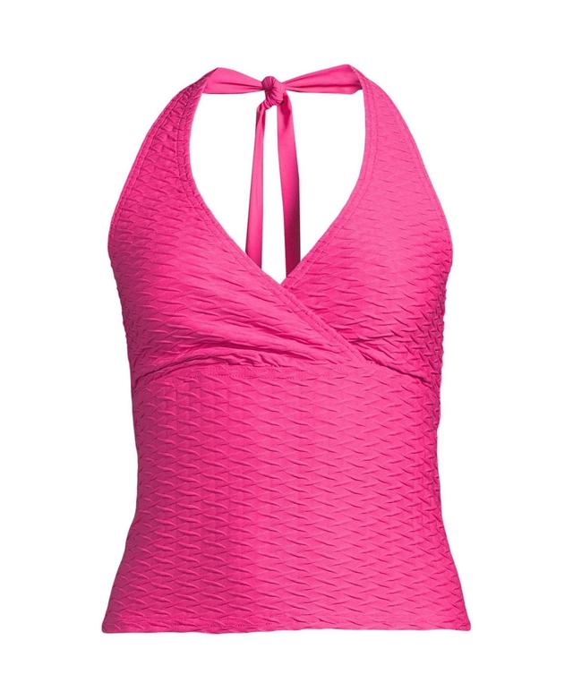 Lands End Womens Texture Halter Tankini Swimsuit Top Product Image