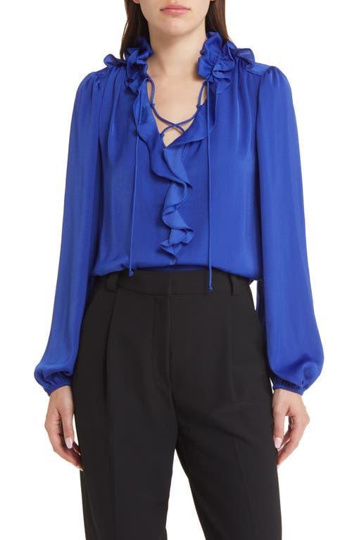 KOBI HALPERIN Gabby Long Sleeve Hammered Satin Blouse Product Image