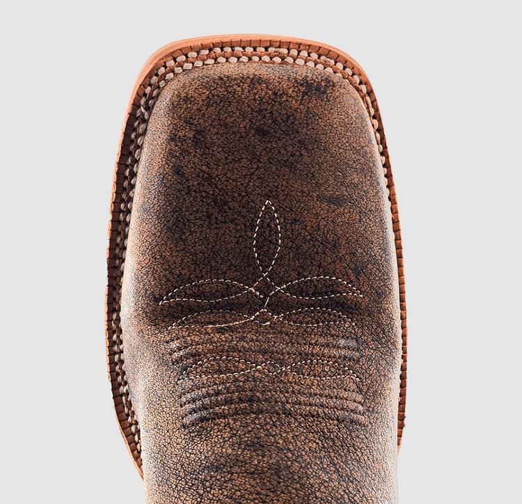 SALE R. Watson® Men's Safari Tan Cape Buffalo/Chocolate Square Toe Boots Product Image