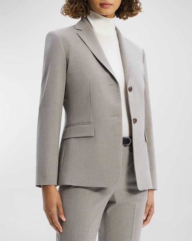 Traceable Wool Slim Single-Breasted Blazer Product Image